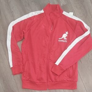 Kangol Kids Red Track Jacket with White Accents